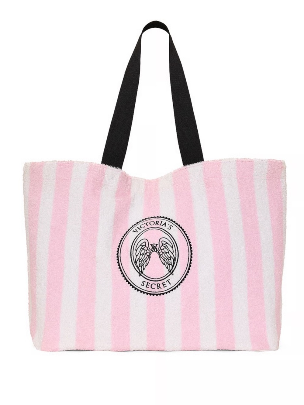 ❌SOLD Victoria's Secret Pink Angel Essentials Terry Striped Tote Bag NWT - Picture 3 of 6